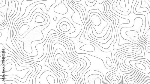 Topographic Contour Map Background. Abstract Vector Wave Grid With Mountain Relief. This Title Retains The Essential Keywords (Topographic, Vector, Contour, Map, Wave, Mountain) Abstract topographic.