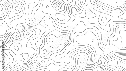 Topographic Contour Map Background. Abstract Vector Wave Grid With Mountain Relief. This Title Retains The Essential Keywords (Topographic, Vector, Contour, Map, Wave, Mountain) Abstract topographic.