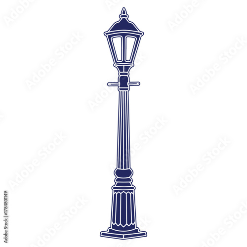 Elegant street lamp design silhouette of vintage style lighting with intricate details and a classic aesthetic providing old world charm