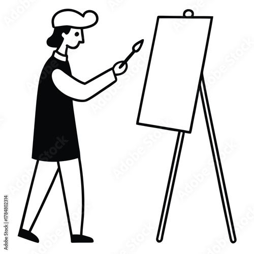 Person painting at an easel