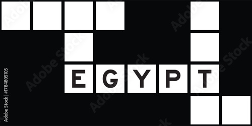 Alphabet letter in word egypt on crossword puzzle background