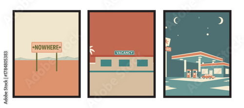 Deserted hallway bathed in soft orange glow