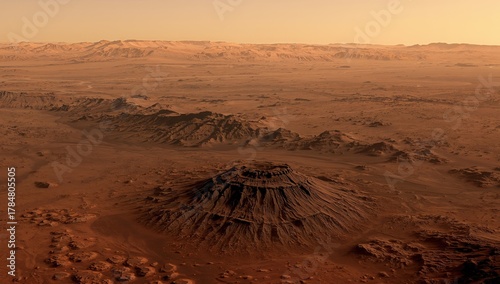 Wallpaper Mural Eroded Mesa Landscape Layers of Sediment and Shadow Create a Sense of Height and Depth. Torontodigital.ca