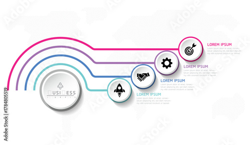Vector infographic business presentation template connected with 4 options