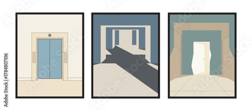 Minimal interior glowing faintly in the calm of night