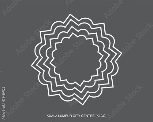 Vector line shape of twin tower Kuala Lumpur City Centre (KLCC)