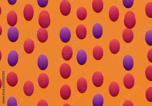 A vibrant and playful seamless pattern featuring an array of beautifully decorated, colorful oval shapes arranged in a repeating festive design ,pattern ,vibrant ,wallpaper