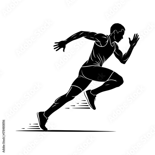 Silhouette of a man running