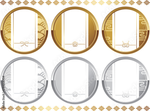 高級感のある水引の和風フレーム6種セット　ホワイト