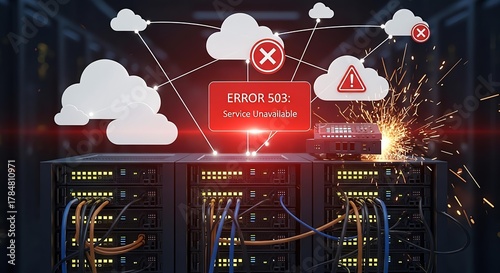 Error 503 Service Unavailable. Server Problem, Network Outage