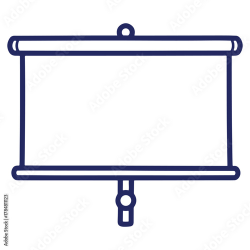 Simple outline drawing of a presentation screen useful for business visuals or presentations or any kind of display graphic