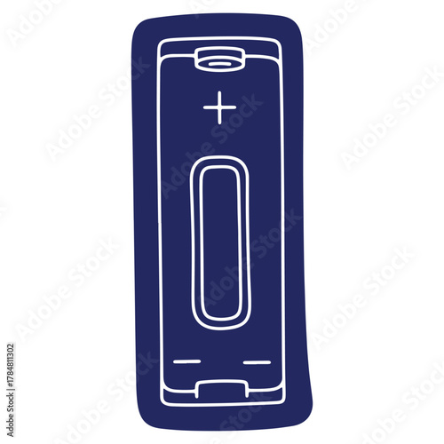 Single battery with positive and negative charge indicator a simple vector illustration for power and energy concepts
