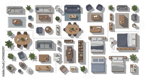 Interior design floor plan showing furniture arrangement ideas for home renovation and decor perfect for architectural visualization  real estate.