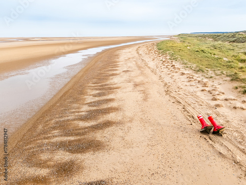 Navigation buoys on the beach