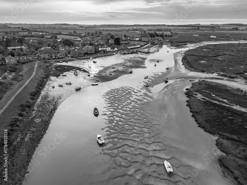 Burnham Overy Staithe monochrome landscape