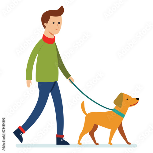a person walking a dog