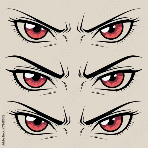 Anime eyes illustration vector art