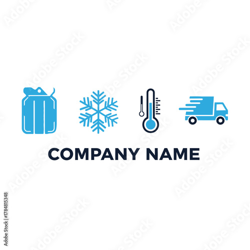 Cold Chain Logistics Icons for Delivery and Temperature Control.