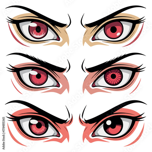 Anime eyes illustration vector art