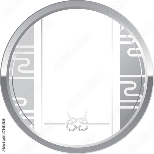 高級感のあるあわじ結びの和風フレーム　ホワイト＆シルバー