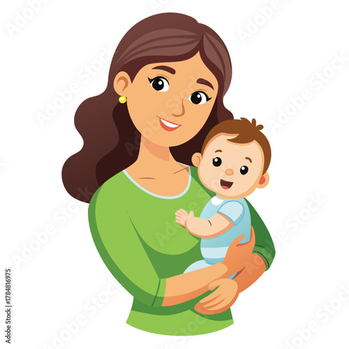 mother holding a baby