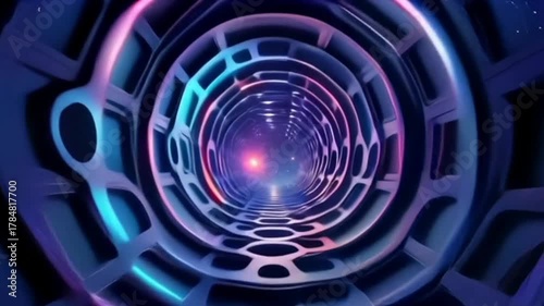 Futuristic Neon Tunnel Motion Graphics



