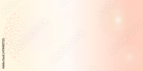 Colorful gradient background with mandala element. circular decorative elements; Islam, arabic, Indian, ottoman motifs