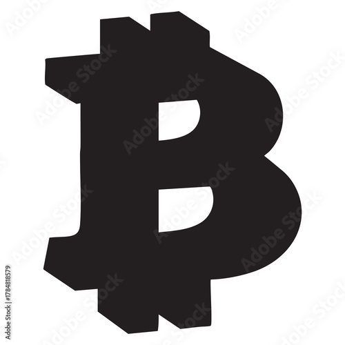Blockchain bitcoin sign simple vector art design