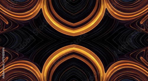 Complex geometric pattern conveying endless hypnotic motion and deep flowing structural cycles, perfect for backgrounds ,structure ,rhythm ,endless