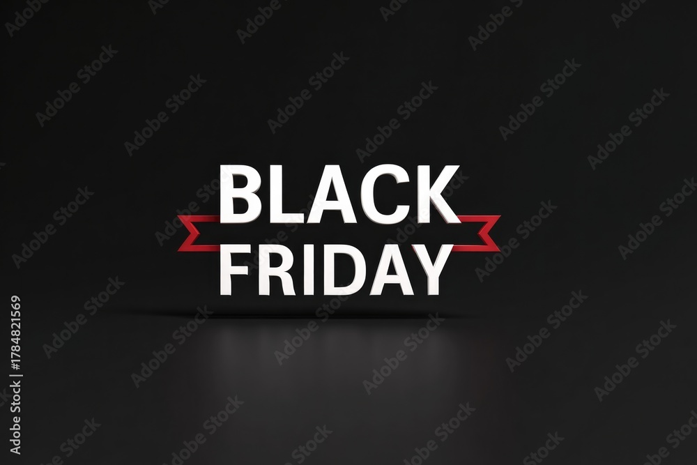 Fototapeta premium Bold text announces Black Friday against sleek black background,