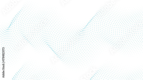 Modern teal dotted wave patterns dancing on white background creates trendy feel