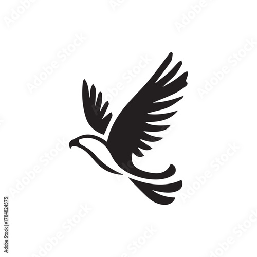 2d Logo of an eagle flying high on a white background