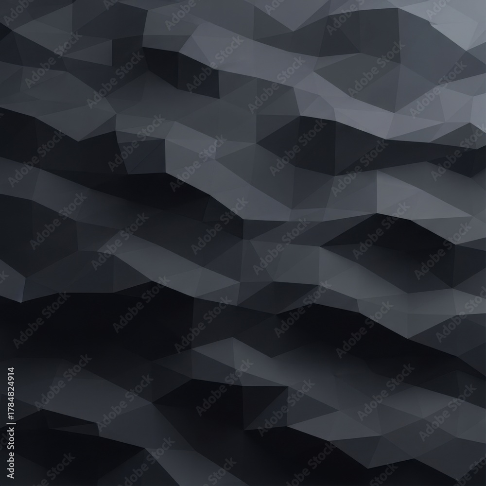 Obraz premium Abstract polygonal dark grey textured background, subtle light and shadow effects