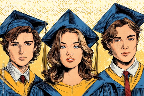 pop art style graduation students