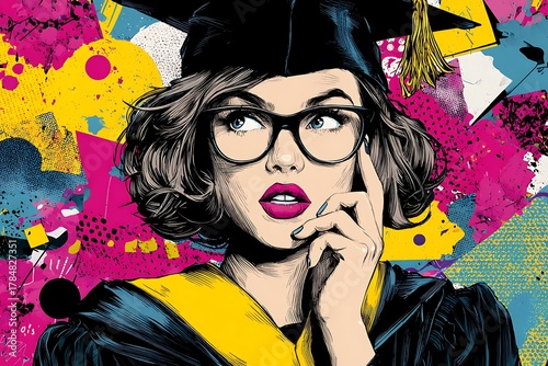 pop art style graduation students