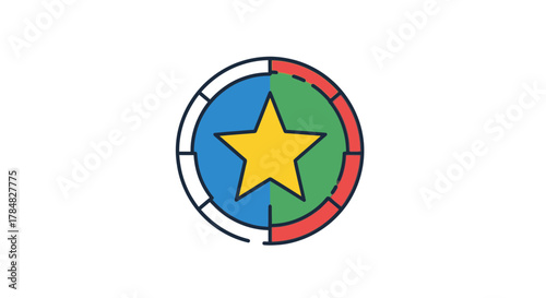 Free Download Stunning star in dynamic pie chart, modern data visualization for business analytics and performance reporting, vibrant achievement goal tracker, scalable - GFXLoad