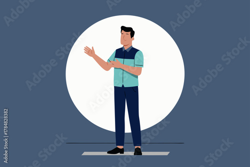 Professional presenter making a point during a business meeting, conveying confidence and expertise for impactful presentations