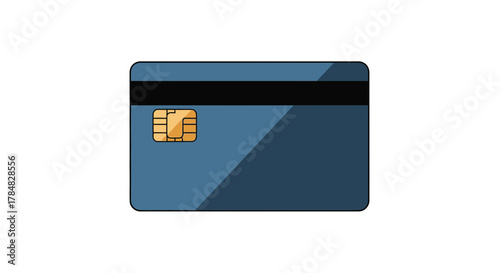Modern blue credit card showcasing secure payment technology, perfect for financial services marketing and secure online shopping campaigns