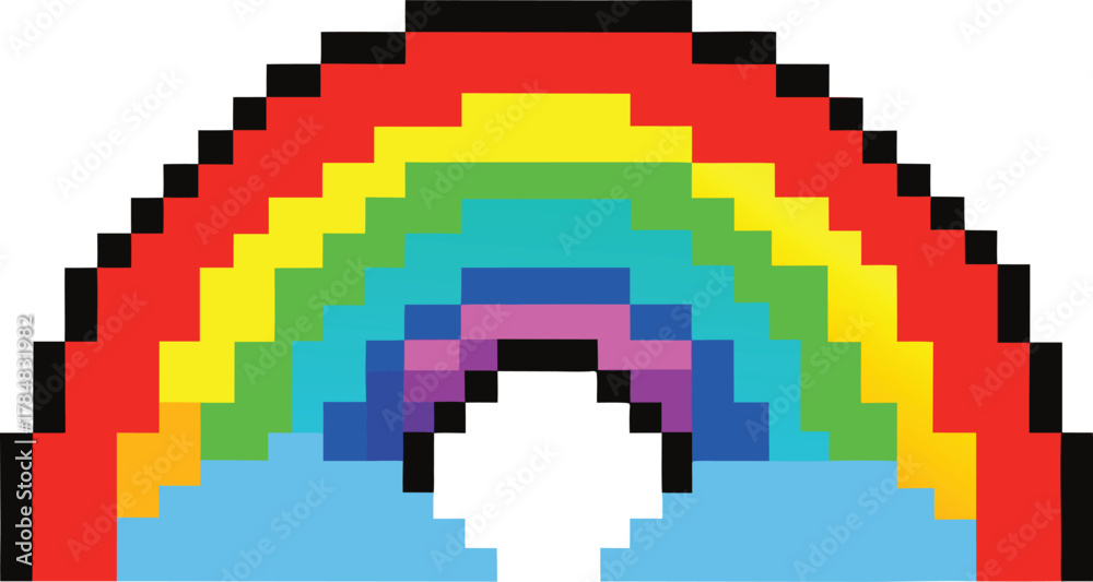 Obraz premium Pixel rainbow