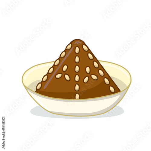 Sweet Brown Paste with Seeds in a Bowl