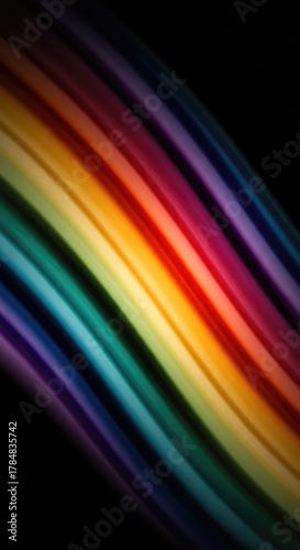 Dynamic abstract background showing a smooth fluid movement of vibrant colors shifting across the canvas, illustrating evolution and conceptual change ,line ,form ,digital