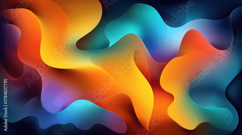 Vibrant Abstract Fluid Waves