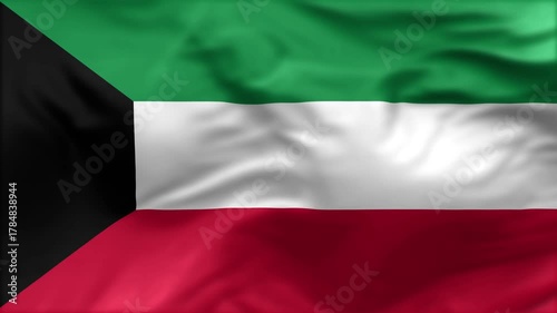 Kuwait flag is waving in the wind. High-quality flags are perfect. They are perfect for various creative projects.
