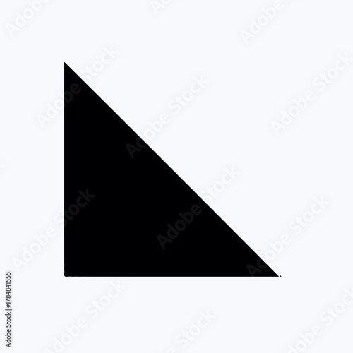 A simple black right triangle, a fundamental geometric shape for design and mathematics