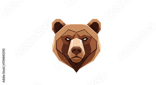 Bold geometric bear head logo design for branding, wildlife conservation, and nature themed projects needing a strong, modern visual statement