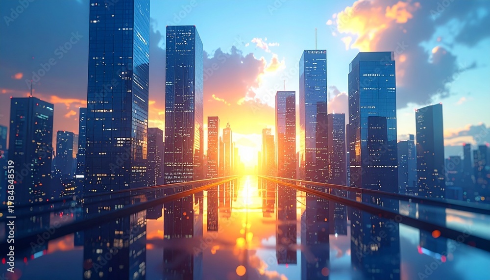 Obraz premium 都市背景