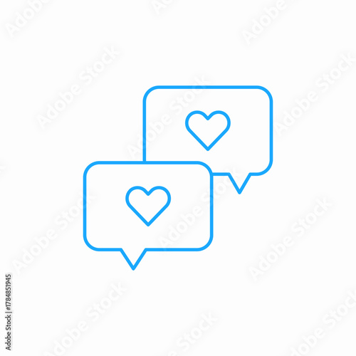 heart speech bubbles icon sign vector