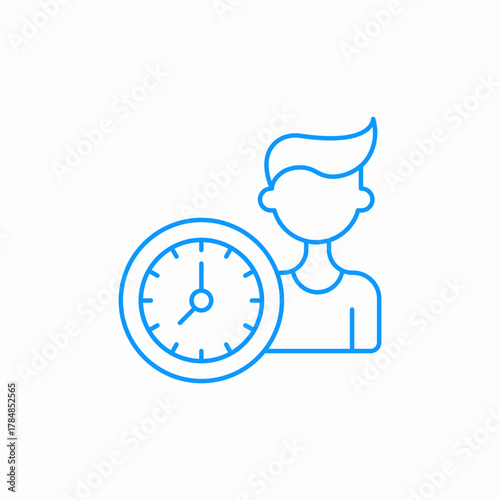 man with clock timer icon sign vector
