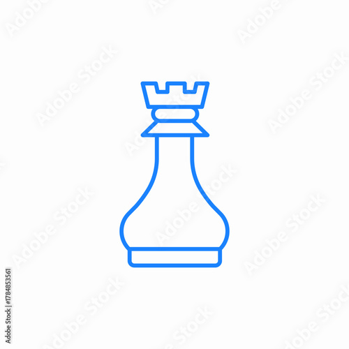 straight rook icon sign vector
