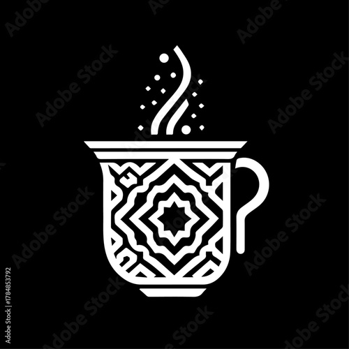 Minimal Arabic tea cup vector, flat design